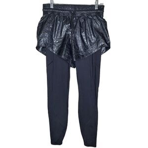 Athleta Rainer 2 in 1  Layered Legging Tight w/ Shorts Size Small Tall